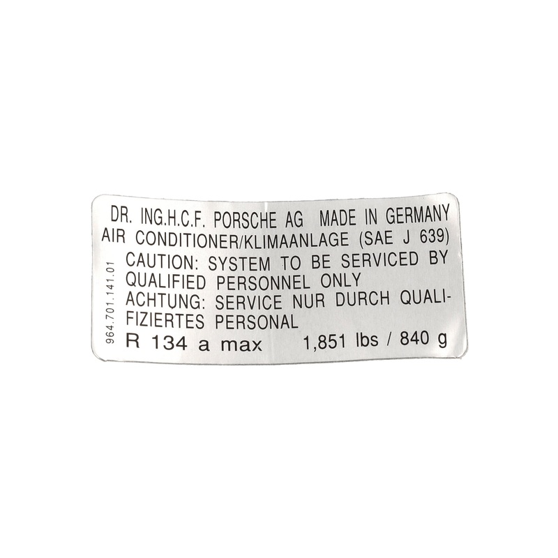 Porsche Air Conditioner Sticker – 911 94-98  964-701-141-01
