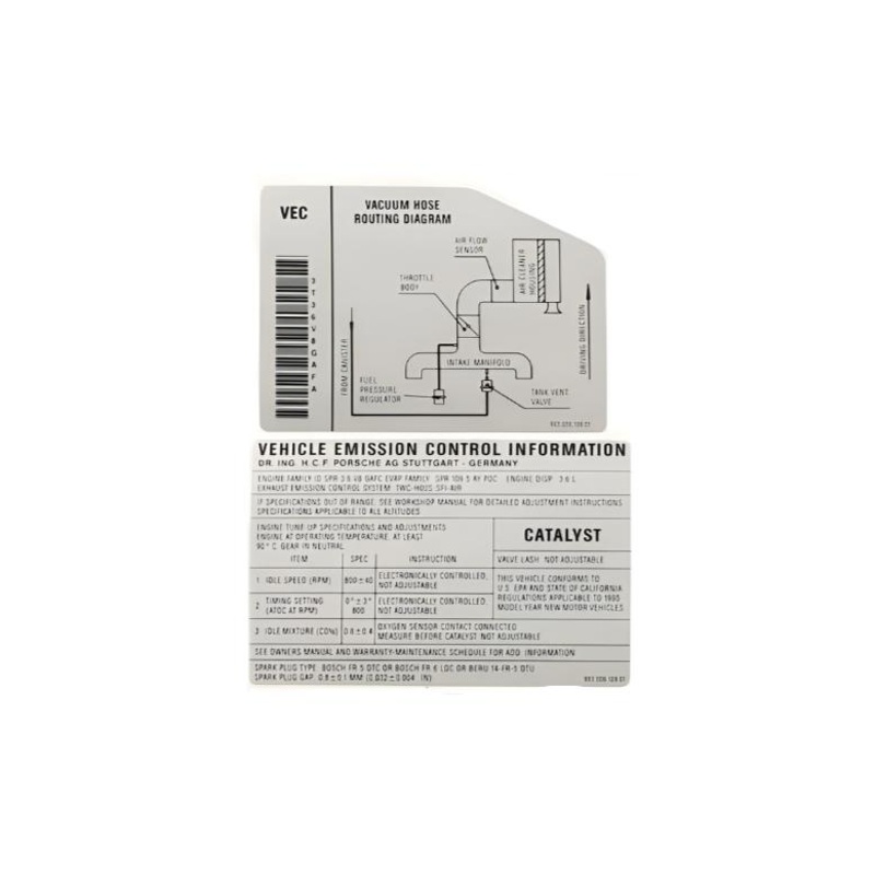 Porsche Engine Specification Sticker – 911 94-98  993-006-109-06