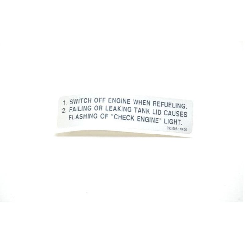 Porsche Fuel Information Sticker – 911/Boxster 94-05  993-006-118-00