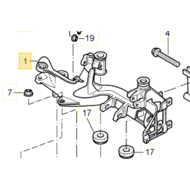 Porsche Suspension Subframe Crossmember – rear – left 911 05-13  997-331-051-05