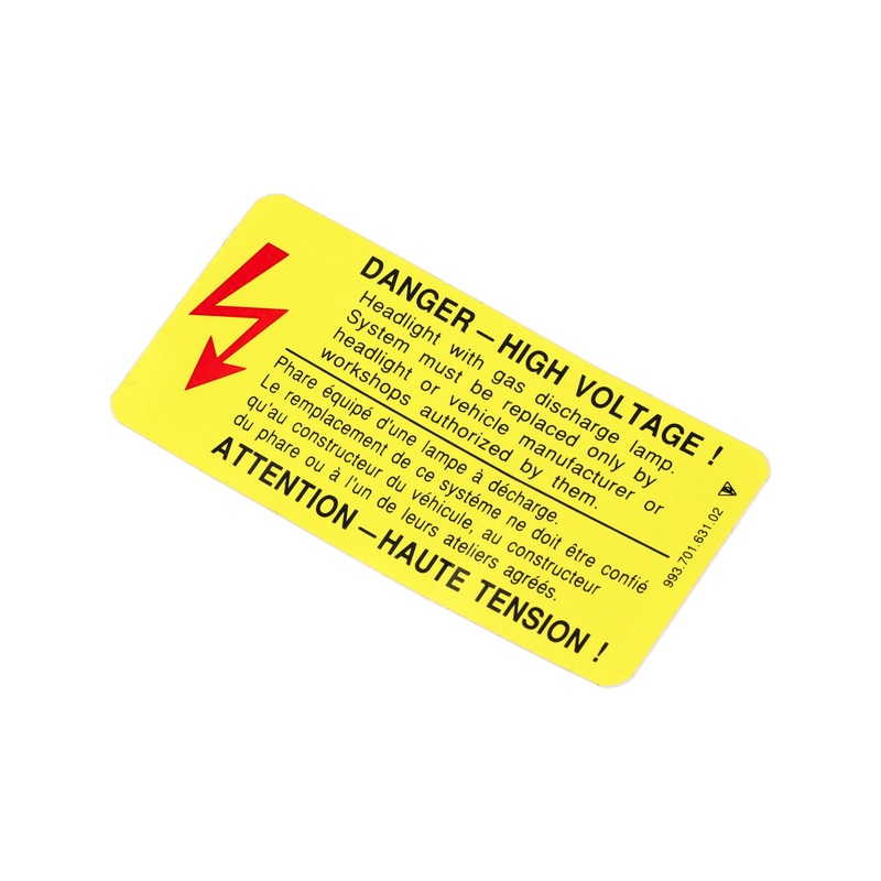 Porsche Danger High Voltage Decal – 911 95-98  993-701-631-02