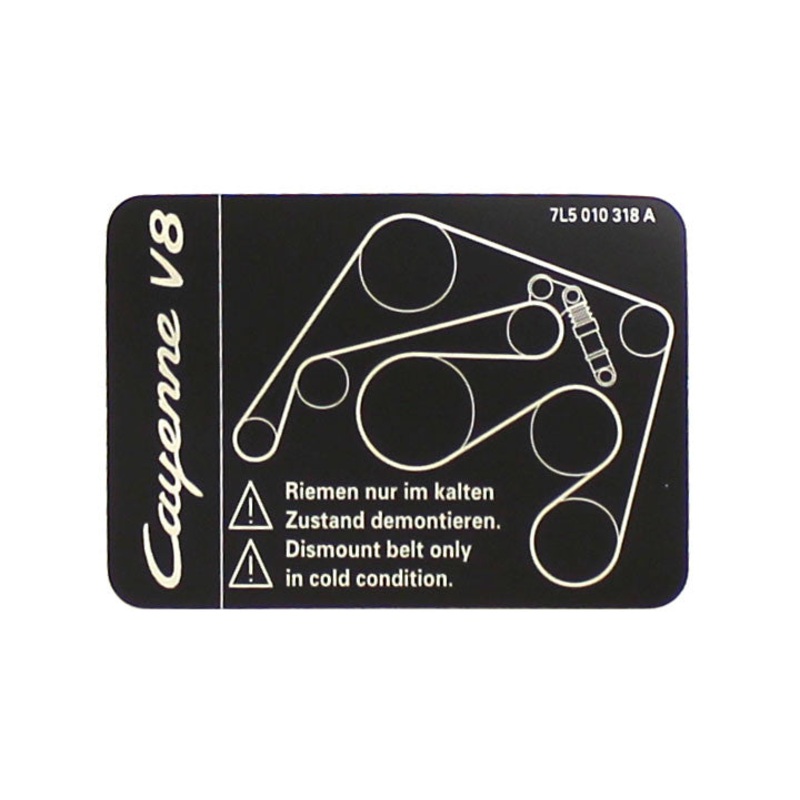 Porsche Assembly V-Belt Sticker – Cayenne 03-10  955-006-150-00