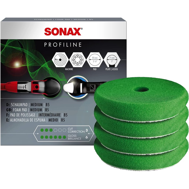 Sonax Green Foam Cutting Pad – 3 Inch – Pack Of 4