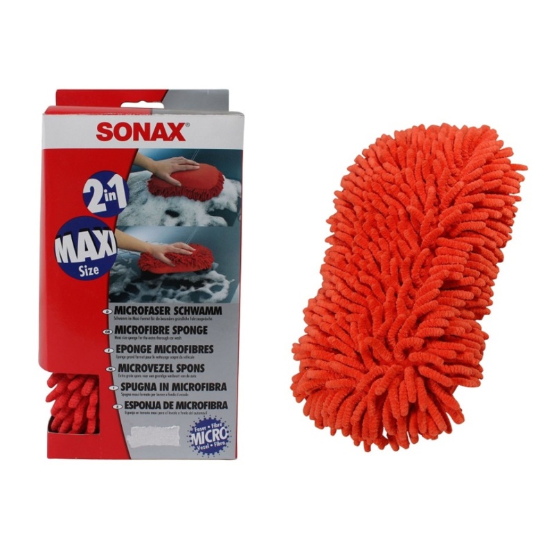 Sonax Microfiber Car Wash Sponge – Red