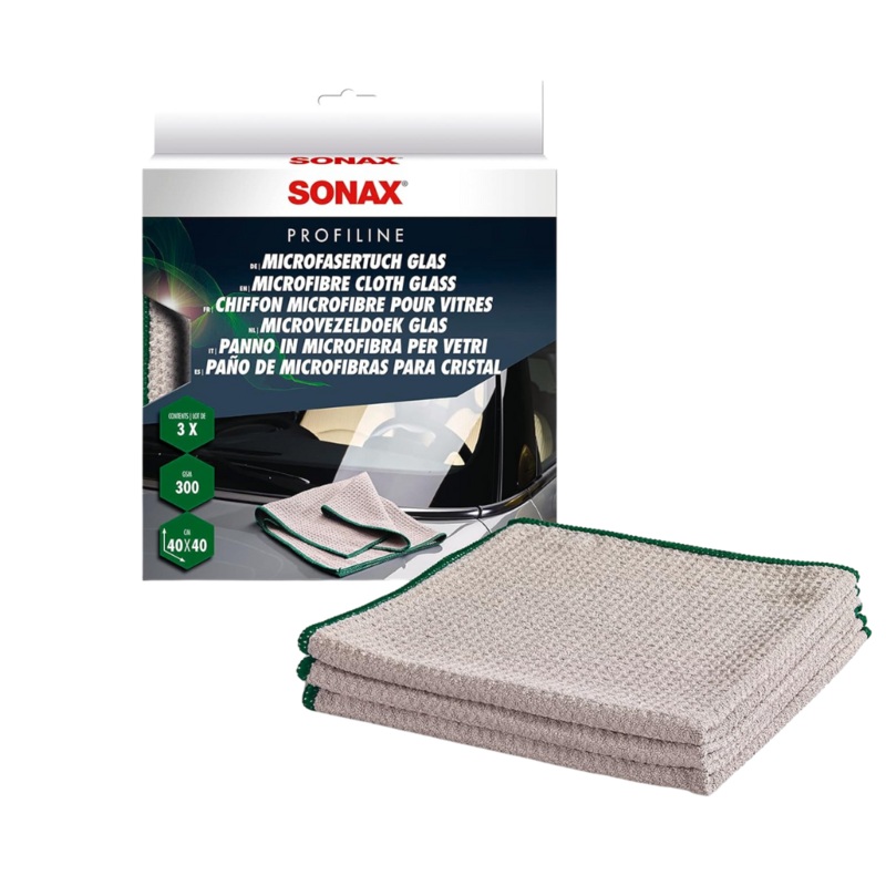 Sonax Microfiber Glass Cloth – Pack Of 3