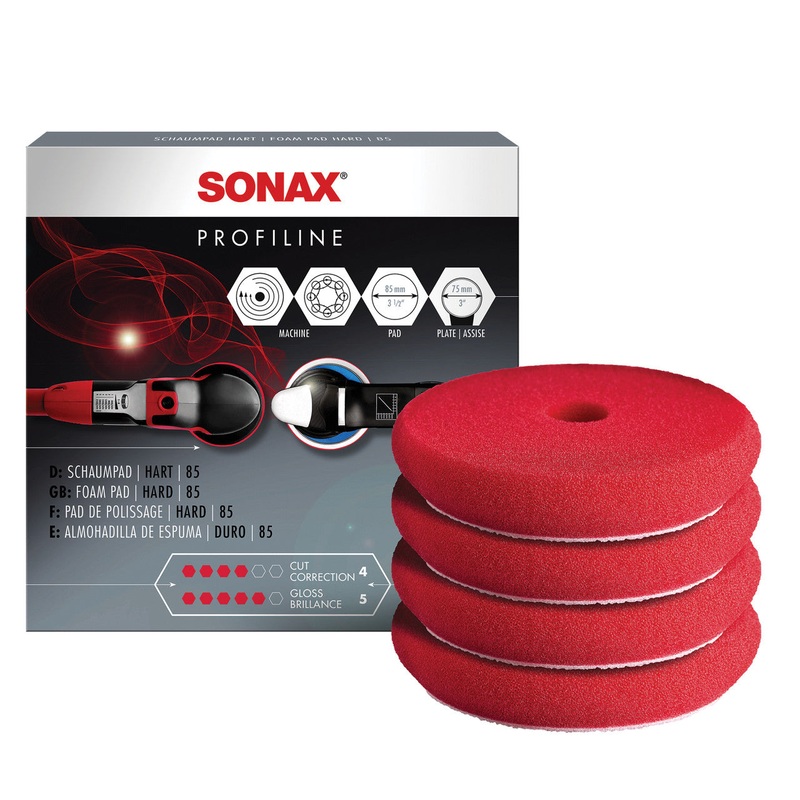 Sonax Red Foam Cutting Pad – 3 Inch – Pack Of 4