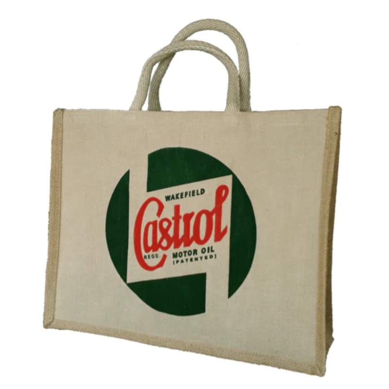Castrol Classic Long Handle Brown Jute Bag