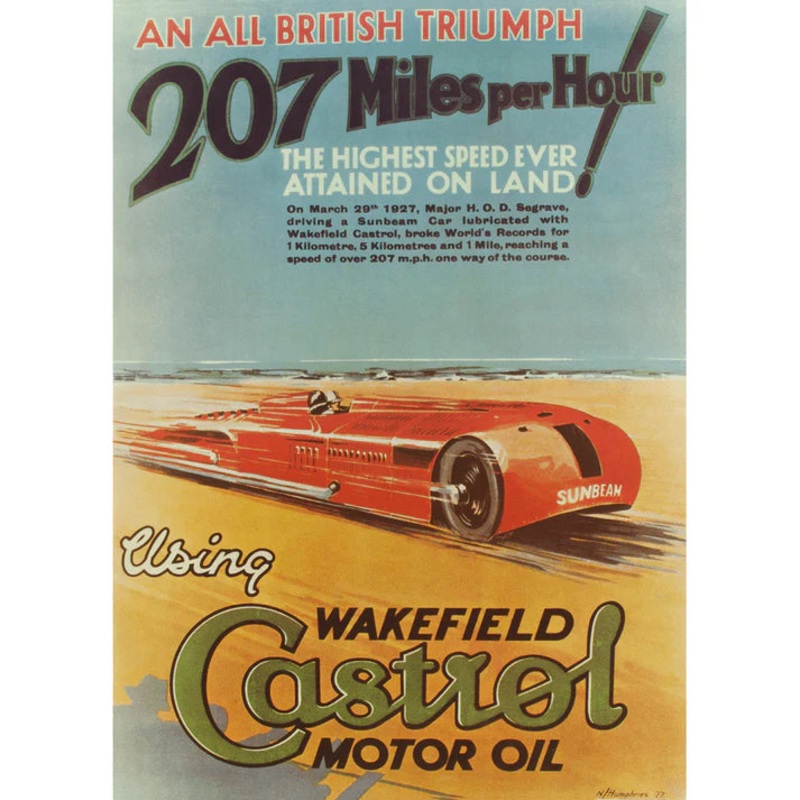 Castrol Classic 207 mph Landspeed Record Poster