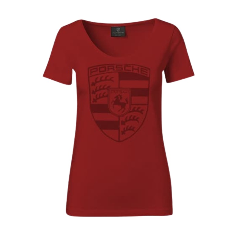 Porsche Crest Womens Carmine Red T-Shirt