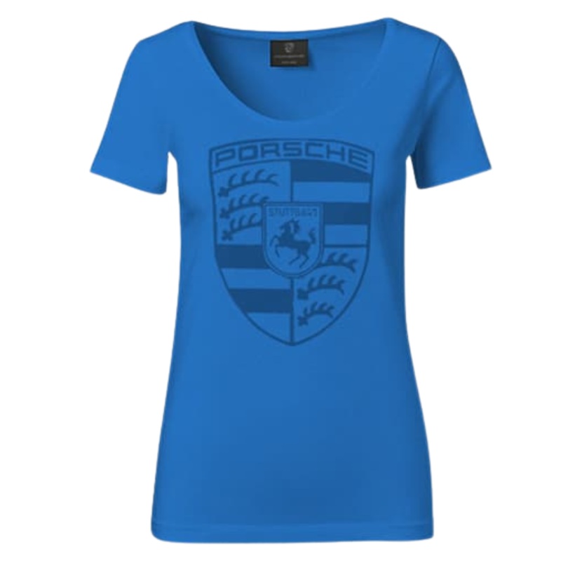 Porsche Crest Womens Sapphire Blue T-Shirt