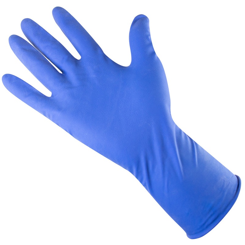 Heavy Duty Powder Free Blue Latex Gloves – Medium