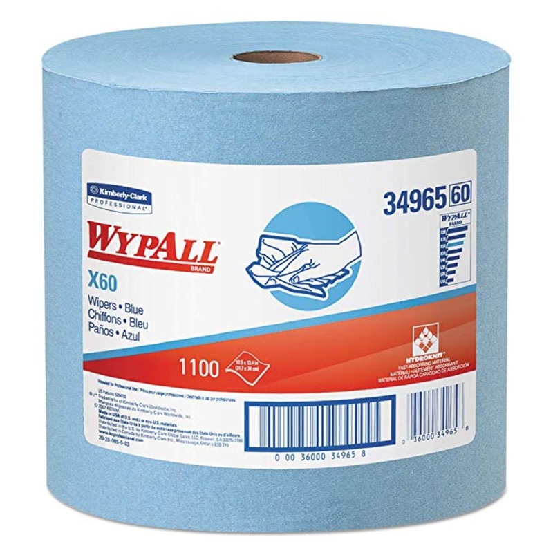Kimberly Clark WypAll X60 Blue Medium Duty Wipers 1100 Roll