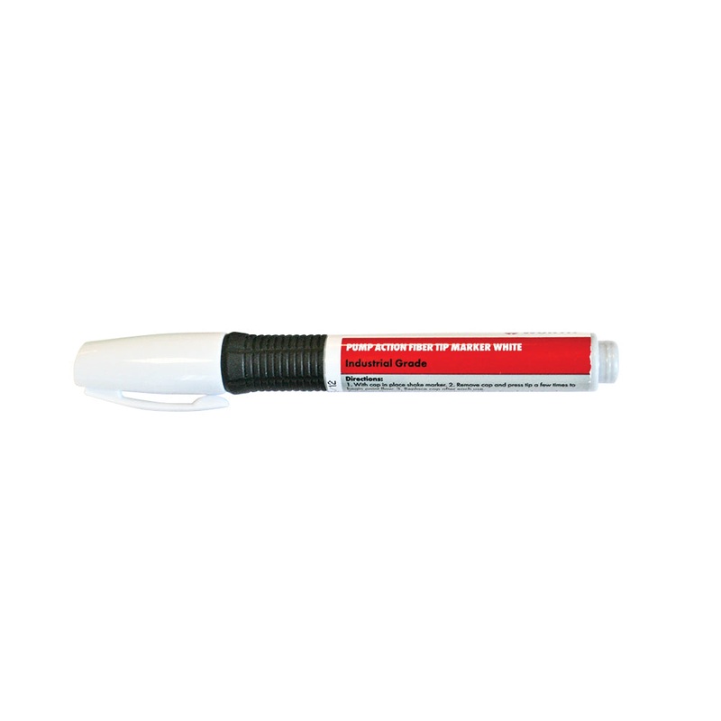 Pump Action Fiber Tip White Marker