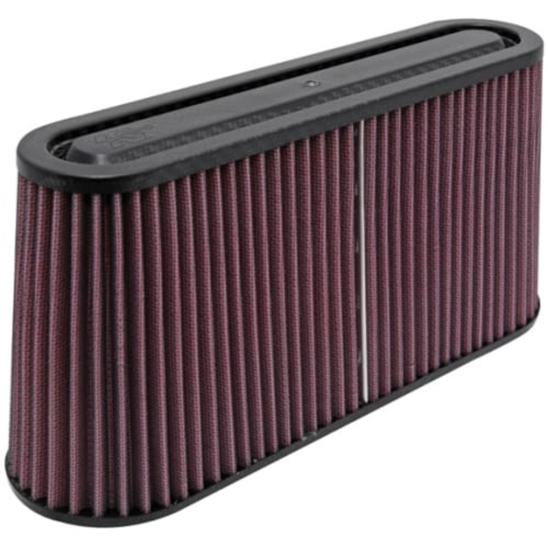 K&N 12×3-1/2in B/11×2-1/2in T/5-3/4in Carbon Fiber Top/Base Oval Flange Universal Air Filter (RP-5105)