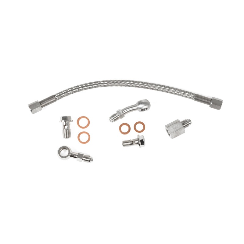 GrimmSpeed Turbocharger Oil Feed Line Kit | 2002-2014 Subaru WRX/FXT/LGT with Aftermarket Turbos (123000)