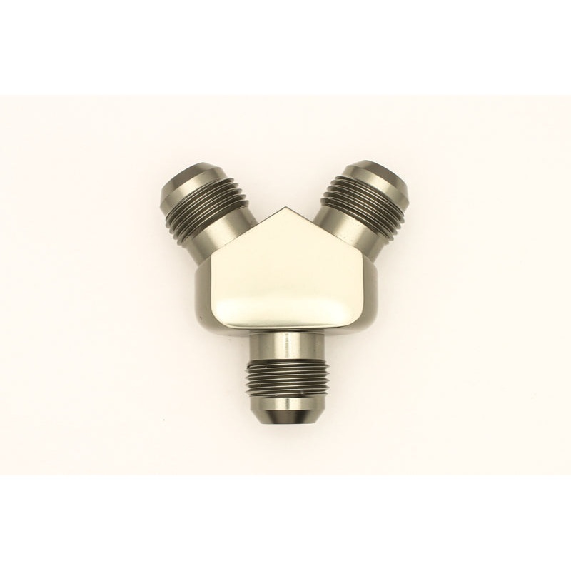 DeatschWerks 10AN Male Flare + 10AN Male Flare To 10AN Male Flare Y-Block Fitting (6-02-0707)