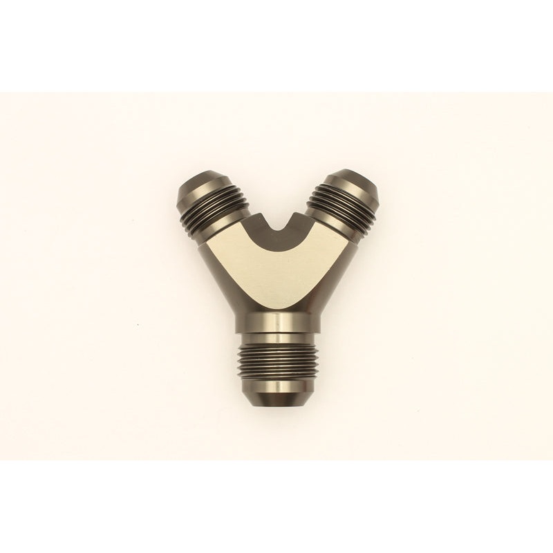 DeatschWerks 8AN Male Flare + 8AN Male Flare to 10AN Male Flare Y Block Fitting (6-02-0703)