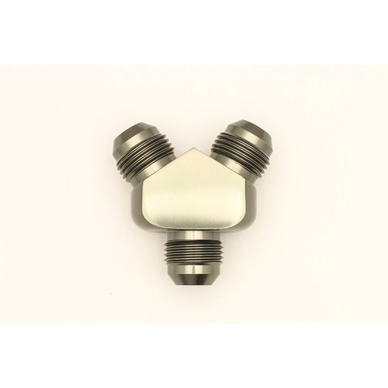 DeatschWerks 8AN Male Flare + 8AN Male Flare To 8AN Male Flare Y-Block Fitting (6-02-0706)