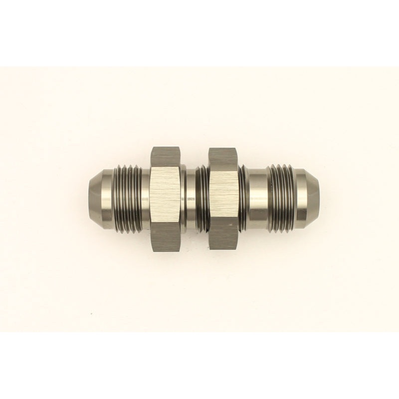 DeatschWerks 8AN Male Flare To 8AN Male Flare Bulkhead Adapter Incl. Nut (6-02-0709)
