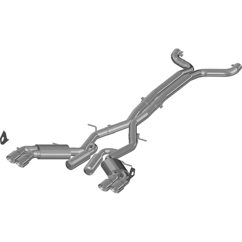 MBRP 3-Inch Armor Plus Street Profile Quad Rear Exit Cat-Back Exhaust with Stainless Steel Tips | 2017 – 2024 Chevrolet Camaro ZL1 (S7032409)