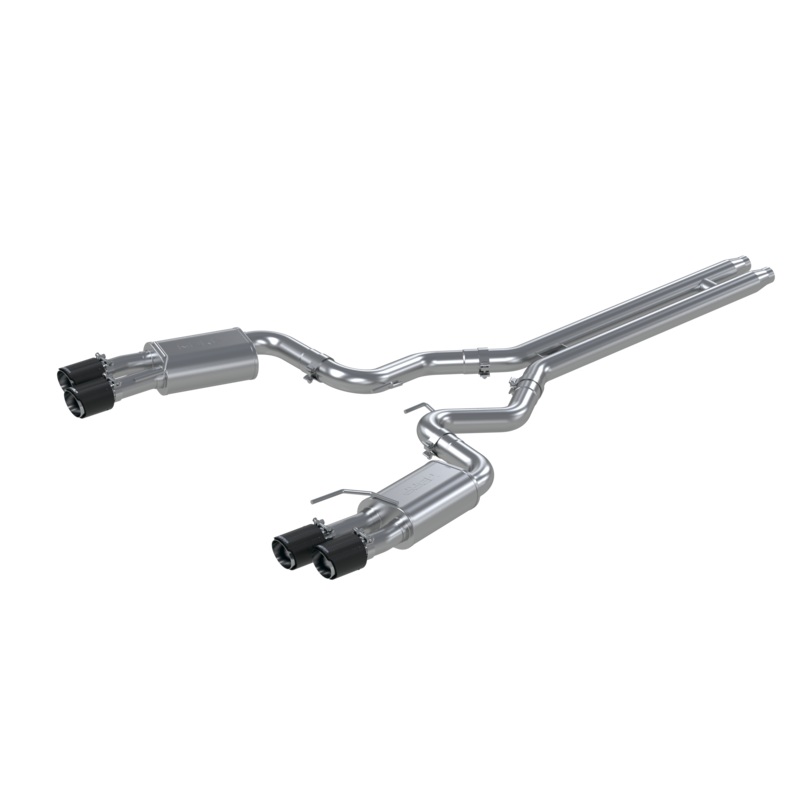 MBRP 3-Inch Street Dual Exit Cat-Back Exhaust w/ Carbon Fiber Tips | 2018 – 2023 Ford Mustang GT (S72053CF)