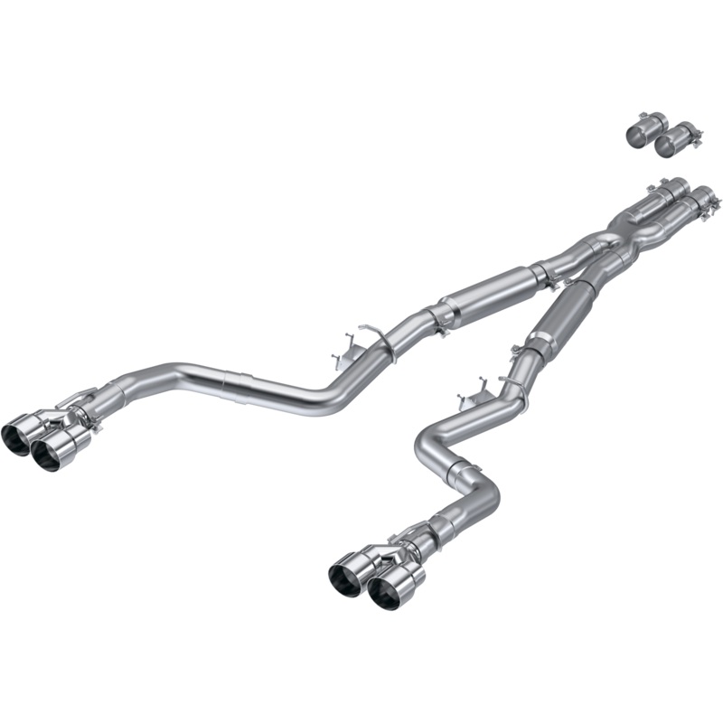MBRP 3-Inch Street Profile Quad Exit Cat-Back Exhaust w/ Stainless Steel Tips | 2015 – 2023 Dodge Challenger HEMI (S7113AL)