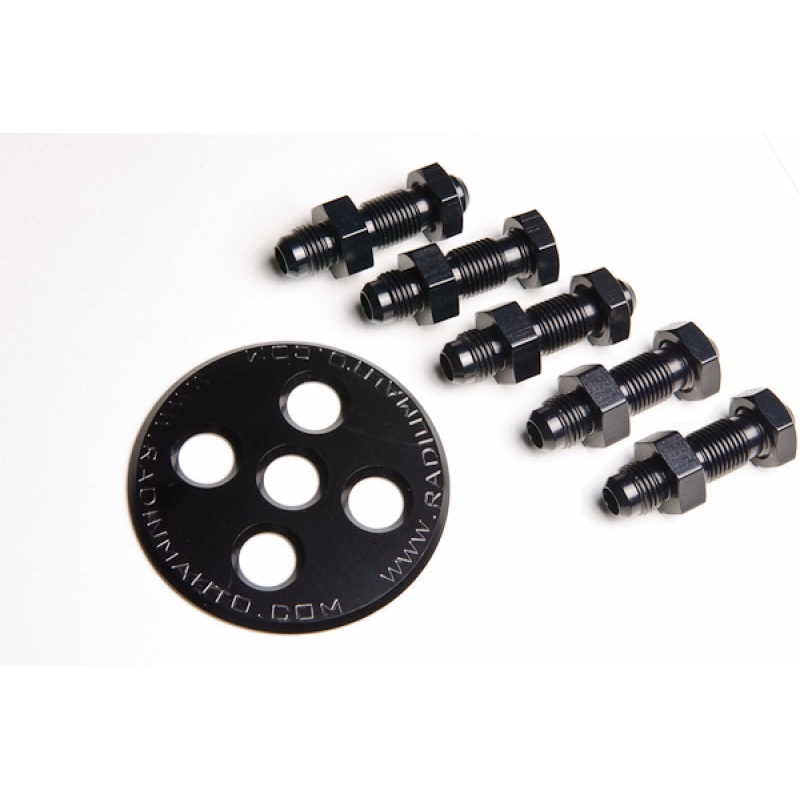 Radium Engineering Fuel Surge Tank 6An Bulkhead Plate W/ Fittings And Nuts | Universal (20-0128-01)