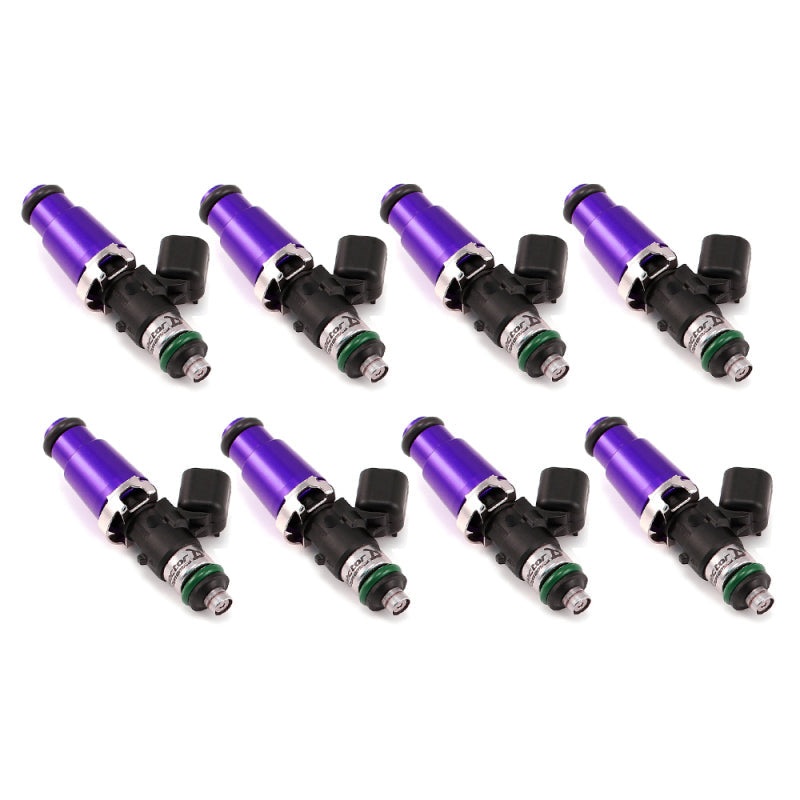 Injector Dynamics 1700cc Injectors – 60mm Length – 14mm Purple Top – 14mm Lower O-Ring Set of 8 (1700.60.14.14.8)