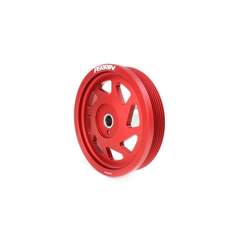 Perrin Lightweight Crank Pulley – Red | 2019-2021 Subaru WRX (PSP-ENG-104RD)