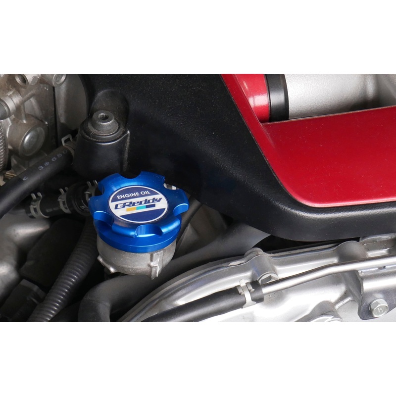 GReddy Type-B Oil Filler Cap D-Special – Blue | Multiple Mitsubishi Fitments  (13901508)