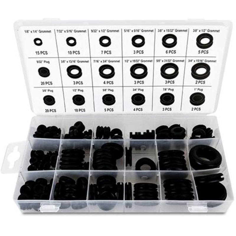 Mishimoto 125-Piece Rubber Grommet/Plug Assortment (MMTL-GROM-125)