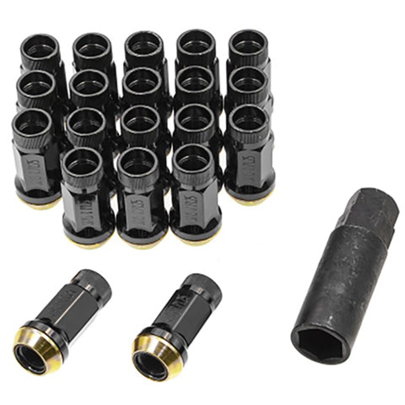 Muteki Black SR45R 12×1.25mm Open-Ended Lug Nuts – Set of 20 (32935B)
