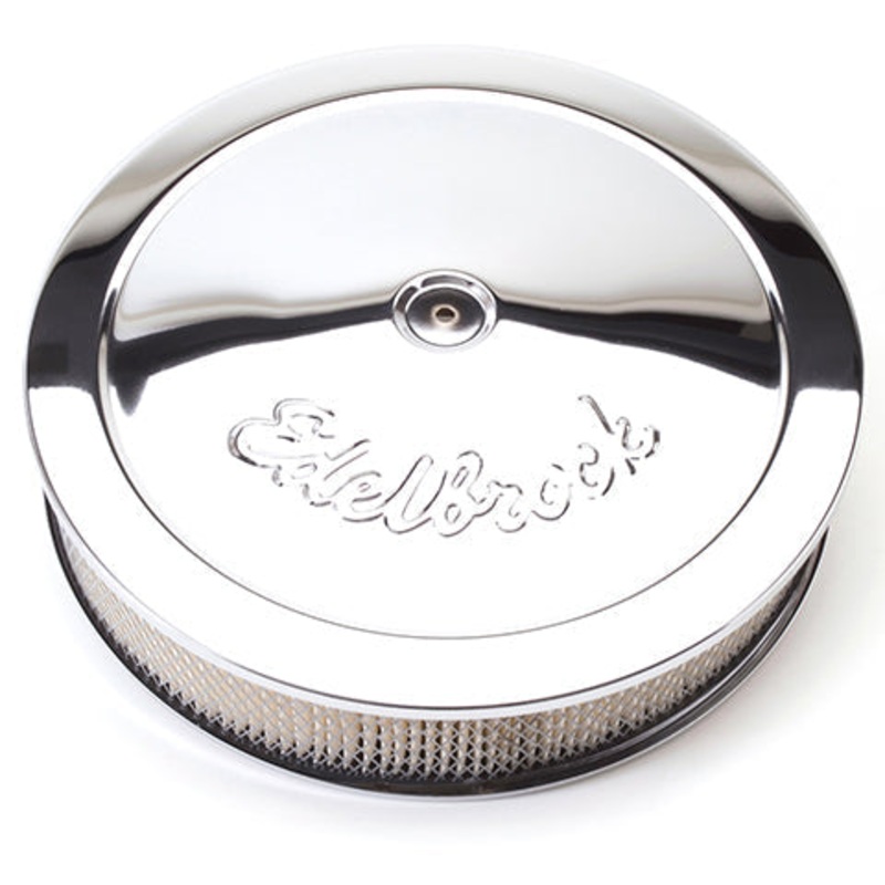 Edelbrock Pro-Flo Chrome 14 Round Air Cleaner with 3 Paper Element (1221)