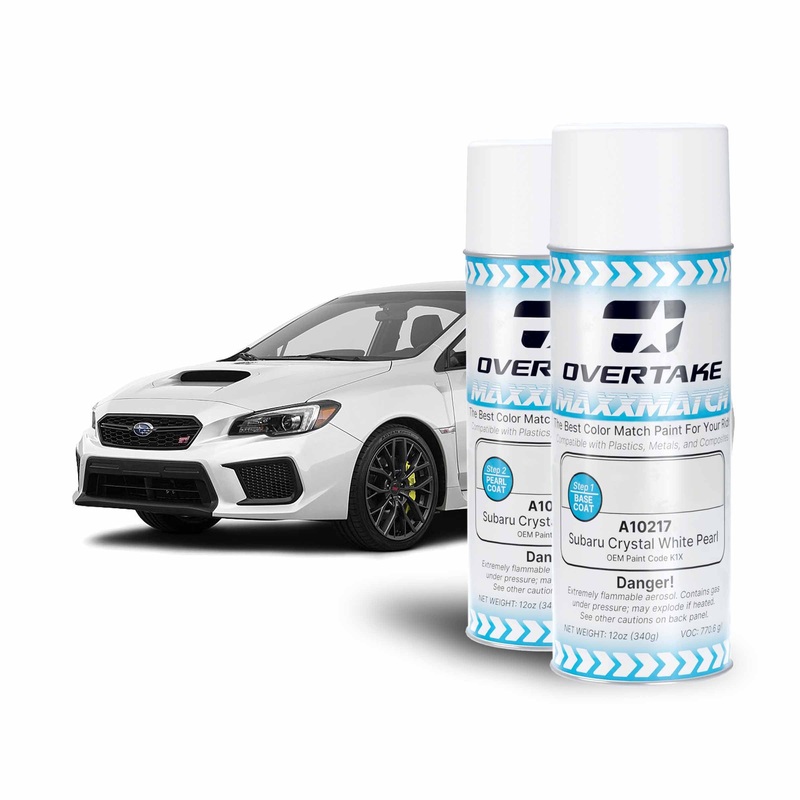 Overtake MaxxMatch Paint | Subaru Crystal White Pearl K1X (2-Layer) 12oz. Cans (A10217)