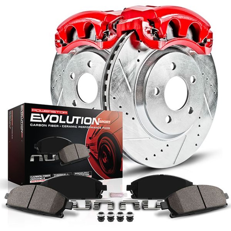 Power Stop Front & Rear Z23 Evolution Sport Brake Kit w/Calipers | 2014-2024 Infiniti Q50 & 2018-2022 Infiniti Q60 (KC8006/KC6944/KC8021)