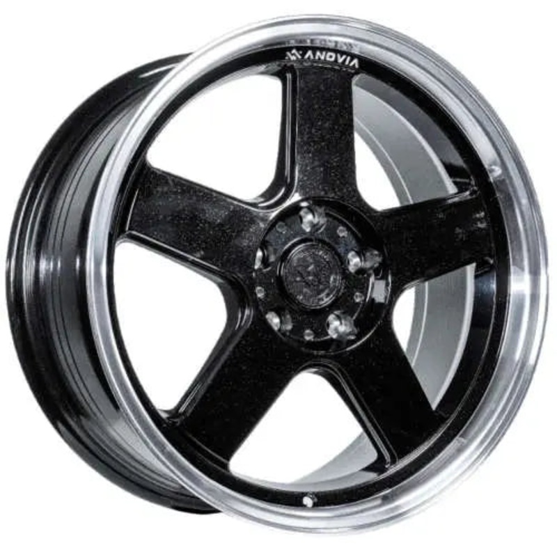 Anovia Highball Metallic Black w/ Machined Lip 18×9.5 +22 | 5×114.3 (ART109189551142273MB)